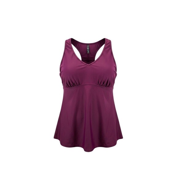 torrid Other - Torrid Swim Top Womens Size 2 Purple Plum Tankini Ruched V-Neck Racerback